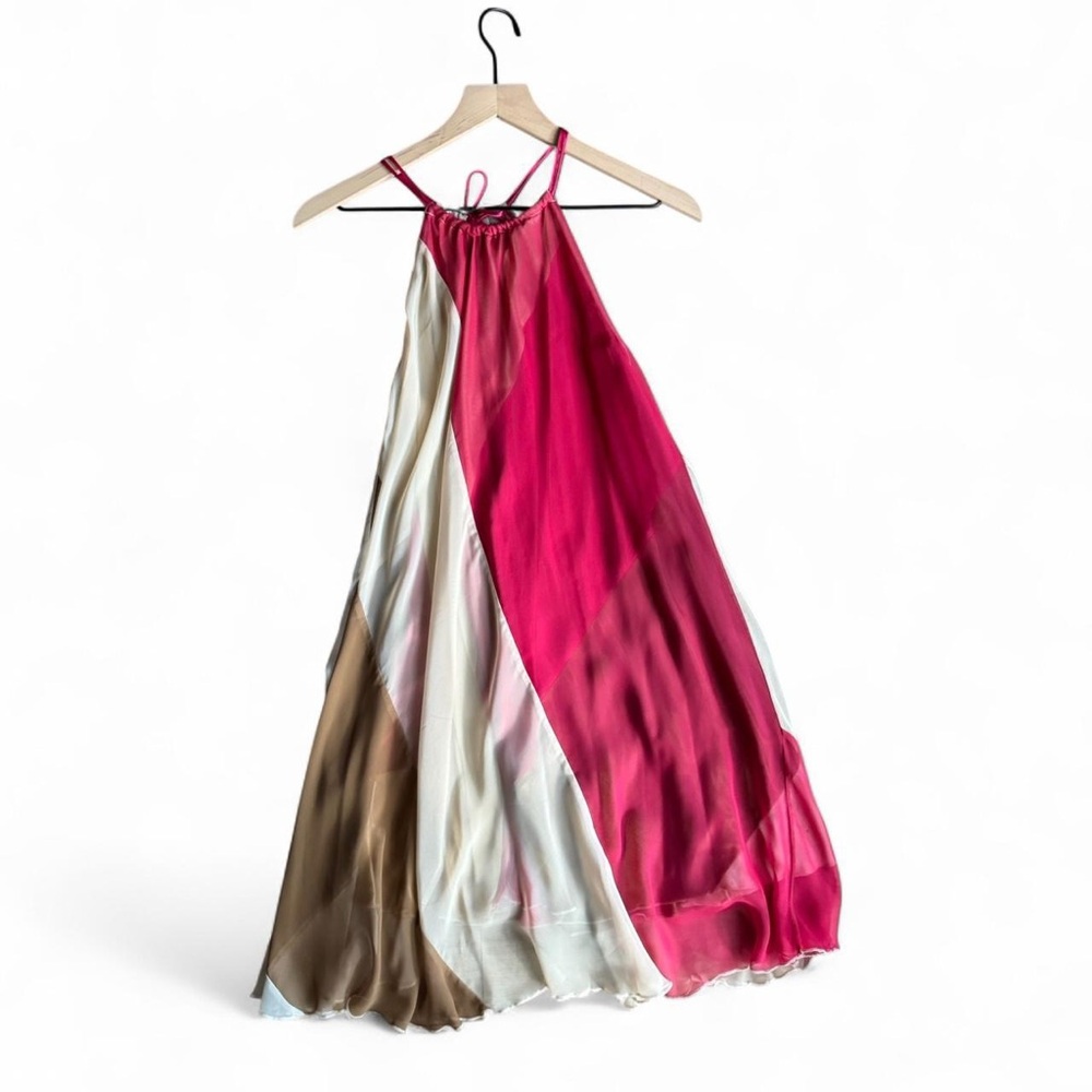 Free People Pink and Cream Midi Dress